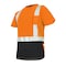 Ge Hi-Vis Short Sleeve T-Shirt, Birdseye Knit Polyester, Orange/Black, L GS116OL - alternate 1
